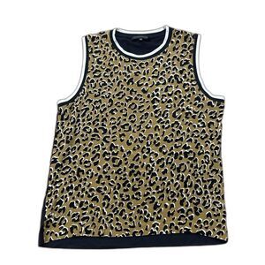 Barbara Bui Sleeveless Top Womens Medium Silk Animal Print Shirt